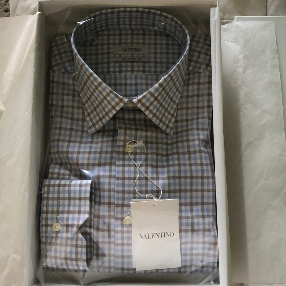 Valentino Check Button Down Shirt